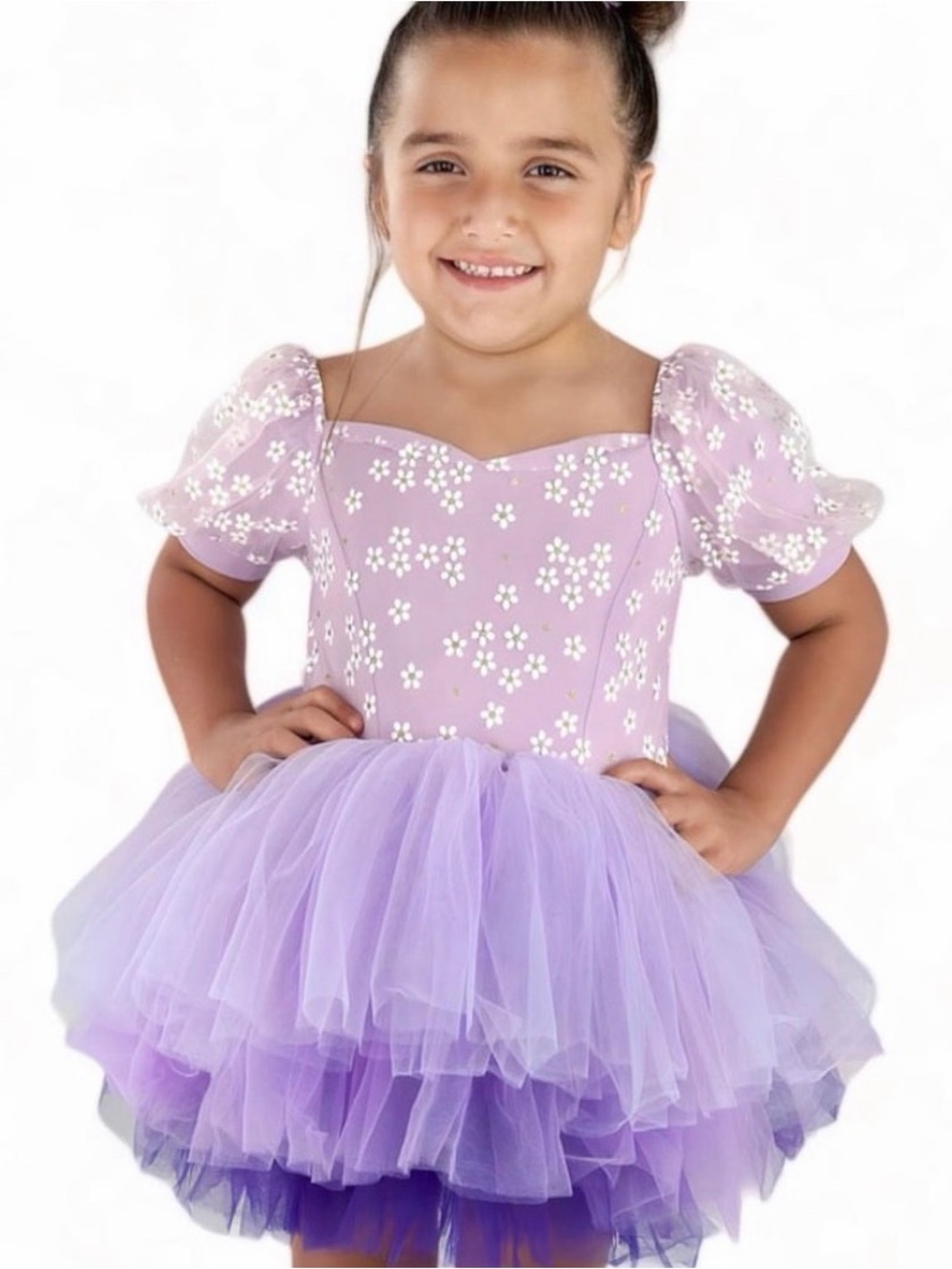 NWT Amazon Girls Purple Floral Tutu Dance dress! - Picture 4 of 10